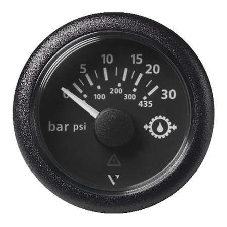VERATRON 52MM, 2-1/16 in., ViewLine Transmission Oil Pressure 30 Bar/435 PSI, Black Dial Round B A2C59514141